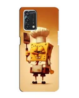 Чехол для OPPO A95 с картинкой «Губка Боб повар»