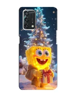 Чехол для OPPO A95 с картинкой «Рождественский Спанч Боб»