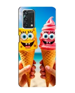 Чехол для OPPO A95 с картинкой «Спанч Боб мороженое»