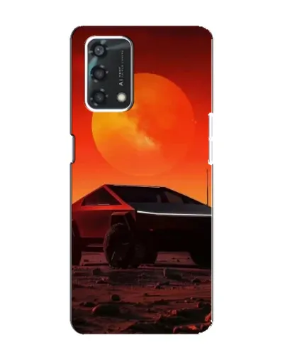 Чехол для OPPO A95 с картинкой «Cybertruck на Марсе»