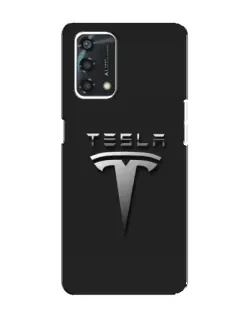 Чехол для OPPO A95 с картинкой «Стальной логотип Tesla»