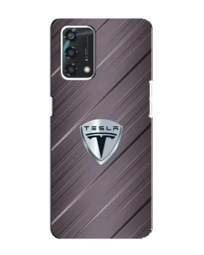 Чехол для OPPO A95 с картинкой «Металлическая текстура Tesla»