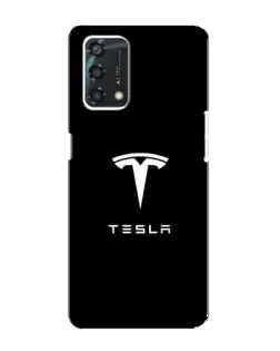 Чехол для OPPO A95 с картинкой «Tesla White Logo»