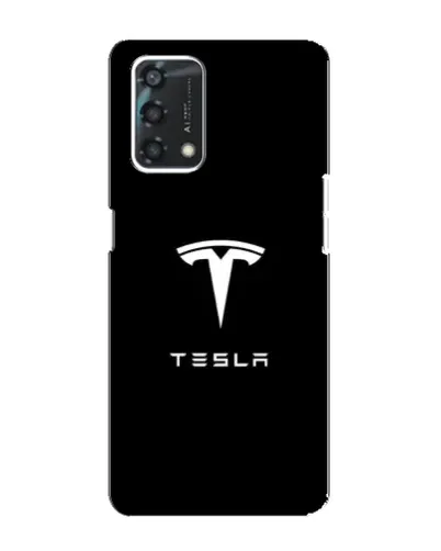 Чехол для OPPO A95 с картинкой «Tesla White Logo»