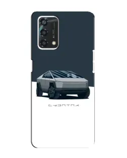Чехол для OPPO A95 с картинкой «Серебристый Cybertruck Tesla»