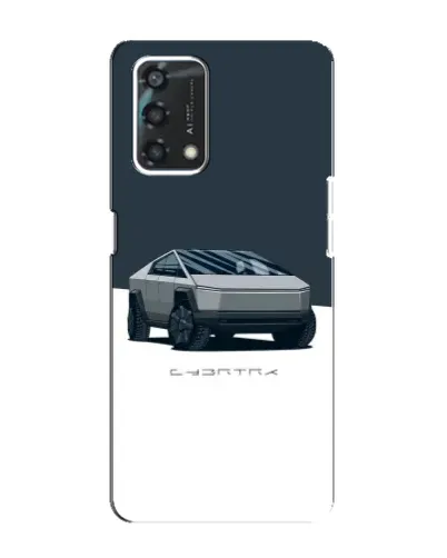 Чехол для OPPO A95 с картинкой «Серебристый Cybertruck Tesla»