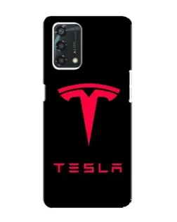 Чехол для OPPO A95 с картинкой «Tesla Red Logo»