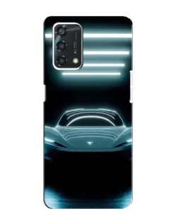 Чехол для OPPO A95 с картинкой «Tesla в неоне»