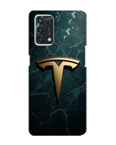 Чехол для OPPO A95 с картинкой «Мраморная Tesla Gold»