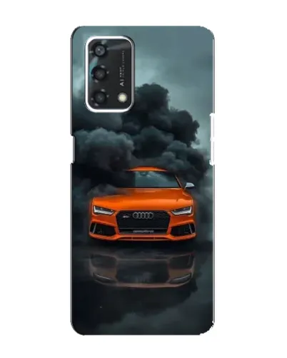 Чехол для OPPO A95 с картинкой «Audi в облаках дыма»