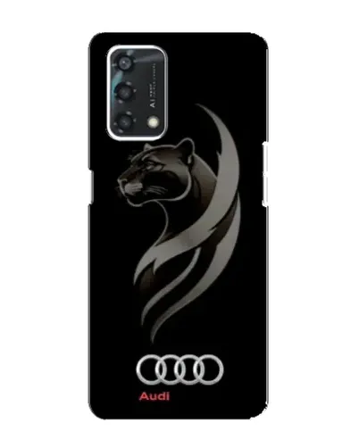 Чехол для OPPO A95 с картинкой «Графика — пантера и Audi»