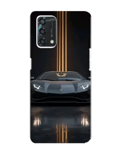 Чехол для OPPO A95 с картинкой «Lamborghini золотые линии»