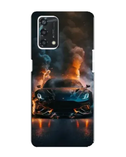 Чехол для OPPO A95 с картинкой «Lamborghini дымная эстетика»