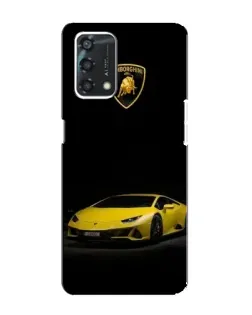 Чехол для OPPO A95 с картинкой «Lamborghini желтый акцент»