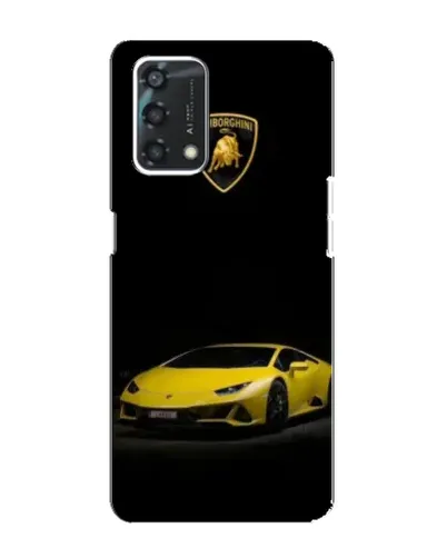 Чехол для OPPO A95 с картинкой «Lamborghini желтый акцент»