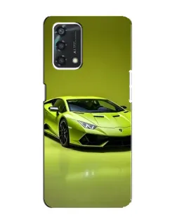 Чехол для OPPO A95 с картинкой «Салатовый Lamborghini Huracan»