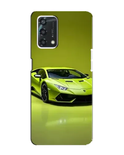 Чехол для OPPO A95 с картинкой «Салатовый Lamborghini Huracan»