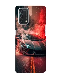 Чехол для OPPO A95 с картинкой «Lamborghini красный дым»