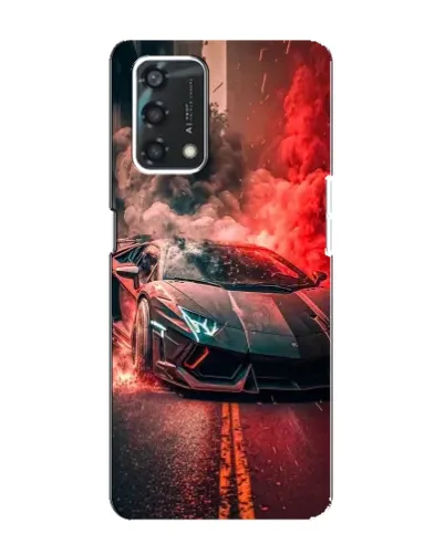 Чехол для OPPO A95 с картинкой «Lamborghini красный дым»