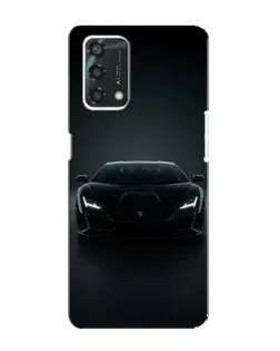 Чехол для OPPO A95 с картинкой «Черный Lamborghini Aventador»