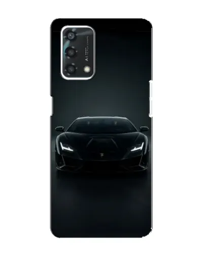 Чехол для OPPO A95 с картинкой «Черный Lamborghini Aventador»