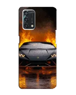 Чехол для OPPO A95 с картинкой «Lamborghini в огне»