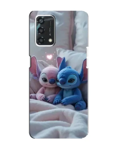Чехол для OPPO A95 с картинкой «Плюшевые Стич Ангел»