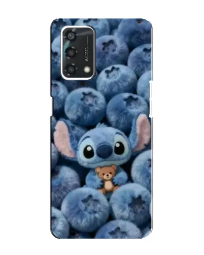 Чехол для OPPO A95 с картинкой «Стич и голубика»