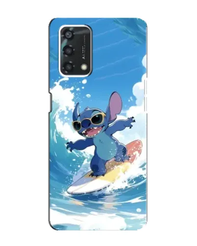 Чехол для OPPO A95 с картинкой «Стич на волне»