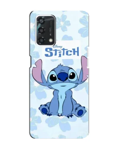 Чехол для OPPO A95 с картинкой «Stitch среди цветов»