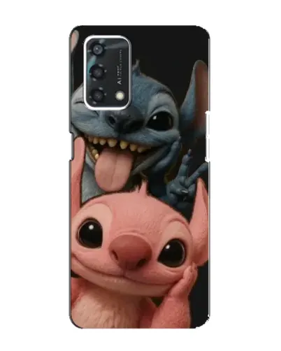 Чехол для OPPO A95 с картинкой «Стич и Ангел»