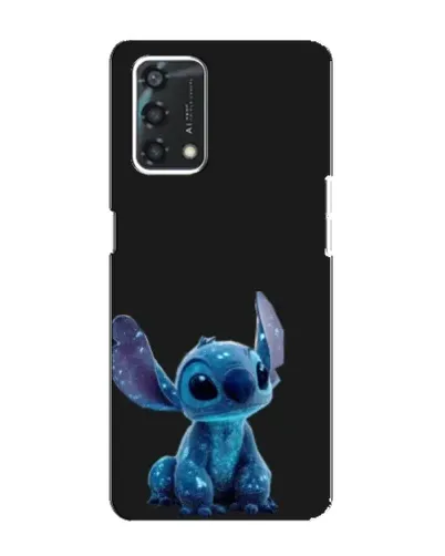 Чехол для OPPO A95 с картинкой «Стич на черном»