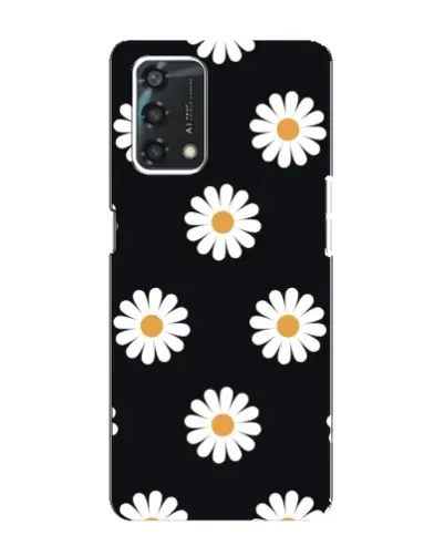 Чохол для OPPO A95 з картинкою «Ромашки на чорному»