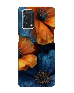 Чохол для OPPO A95 з картинкою «Яскрава синьо-помаранчева флора»