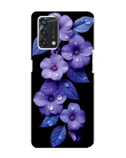 Чохол для OPPO A95 з картинкою «Фіолетові квіти з росою»
