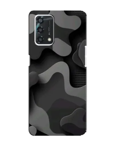 Чехол для OPPO A95 с картинкой «Темный абстрактный камуфляж»