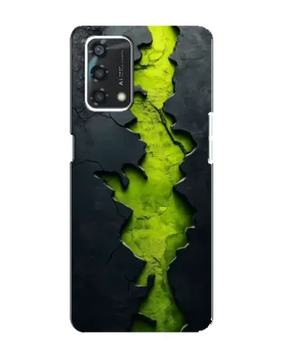 Чехол для OPPO A95 с картинкой «Салатовый разлом скалы»