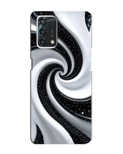 Чехол для OPPO A95 с картинкой «Черно-белая спираль»