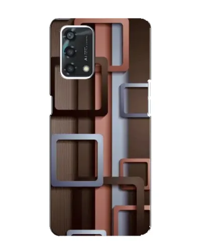 Чехол для OPPO A95 с картинкой «Коричневые объемные квадраты»