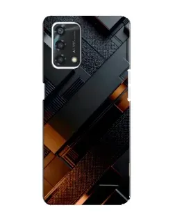 Чехол для OPPO A95 с картинкой «Черные геометрические блоки»