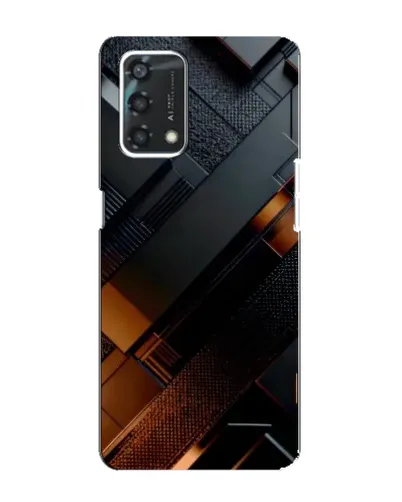 Чехол для OPPO A95 с картинкой «Черные геометрические блоки»