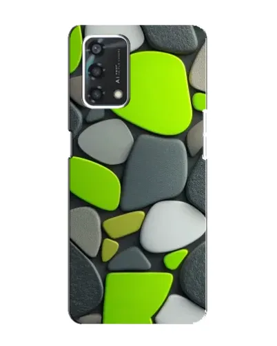 Чехол для OPPO A95 с картинкой «Яркая неоновая галька»