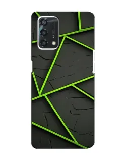 Чехол для OPPO A95 с картинкой «Зеленые геометрические линии»