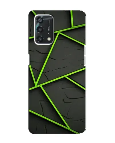 Чехол для OPPO A95 с картинкой «Зеленые геометрические линии»