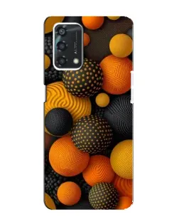 Чехол для OPPO A95 с картинкой «Объемные оранжевые сферы»