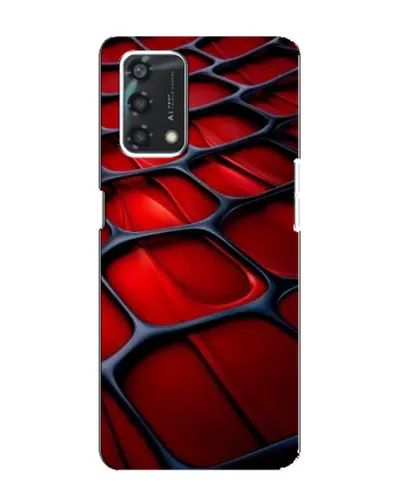 Чехол для OPPO A95 с картинкой «Красная глянцевая сетка»