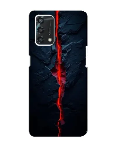 Чехол для OPPO A95 с картинкой «Kрасная лавовая трещина»