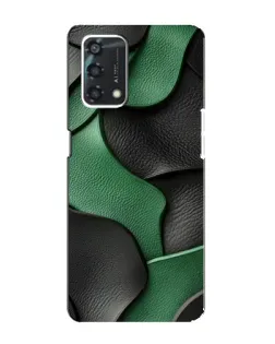 Чехол для OPPO A95 с картинкой «Зеленые кожаные волны»