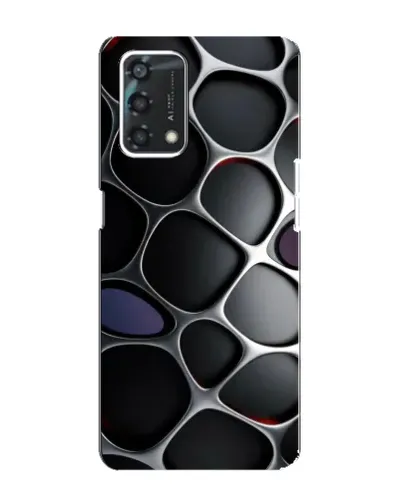 Чехол для OPPO A95 с картинкой «Объемная темная решетка»
