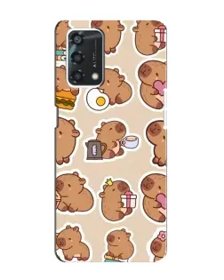 Чехол для OPPO A95 с картинкой «Капибары паттерн»